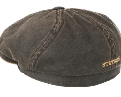 Outlet Stetson 6-Panel Cap Co/Pes Schwarz Flatcap -