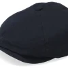 Flat Caps-Stetson 6-Panel Cap Cotton Twill Black Flat Cap -