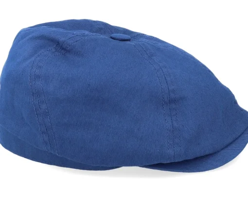 Flat Caps-Stetson 6-Panel Cap Cotton Twill Blue Flat Cap -
