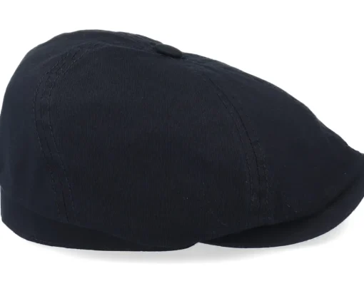 Flat Caps-Stetson 6-Panel Cap Cotton Twill Black Flat Cap -