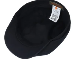 Flat Caps-Stetson 6-Panel Cap Cotton Twill Black Flat Cap -
