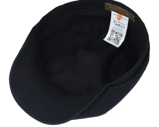 Flat Caps-Stetson 6-Panel Cap Cotton Twill Black Flat Cap -