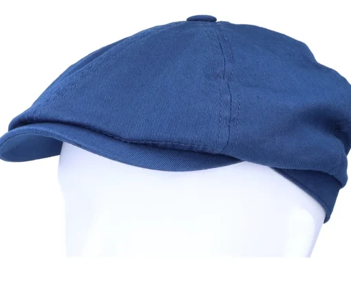Flat Caps-Stetson 6-Panel Cap Cotton Twill Blue Flat Cap -