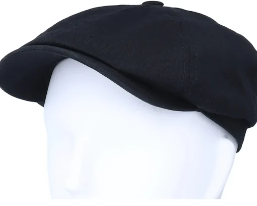 Flat Caps-Stetson 6-Panel Cap Cotton Twill Black Flat Cap -
