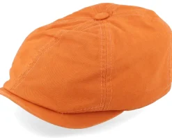 Flat Caps-Stetson 6-panel Cap Cotton Twill Orange Flatcap -