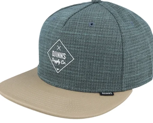 Snapback-Djinns 6 Panel Cap Cottoncheck Light Olive Snapback -