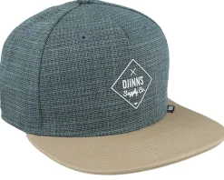 Snapback-Djinns 6 Panel Cap Cottoncheck Light Olive Snapback -
