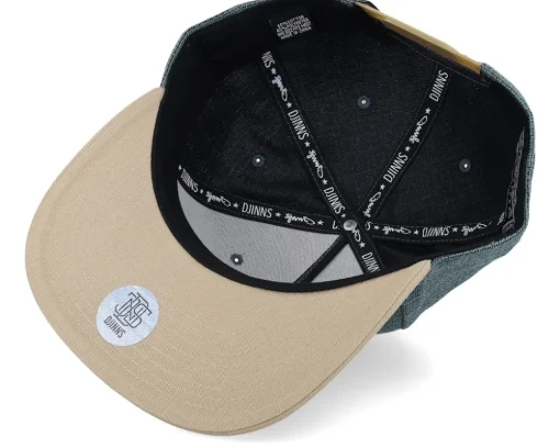 Snapback-Djinns 6 Panel Cap Cottoncheck Light Olive Snapback -