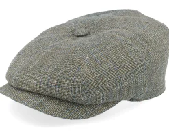 Discount Lierys 8-panel Cap Hopsack Olive/Brown Flat Cap - Green