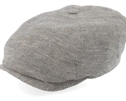 Flat Caps-Stetson 6-panel Cap Linen Brown/Beige Flat Cap -