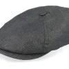 Flat Caps-Stetson 6-panel Cap Linen Olive Herringbone Flat Cap -