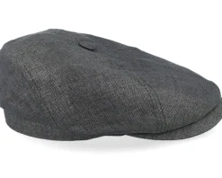 Flat Caps-Stetson 6-panel Cap Linen Olive Herringbone Flat Cap -
