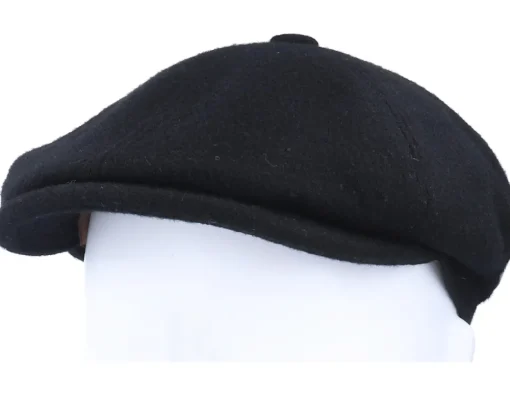 Flat Caps-Stetson 6-Panel Cap Wool/Cashmere Black Flat Cap -