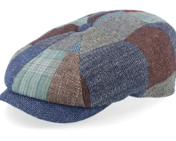 Flat Caps-Lierys 8-panel Patchwork Patchwork Flat Cap -