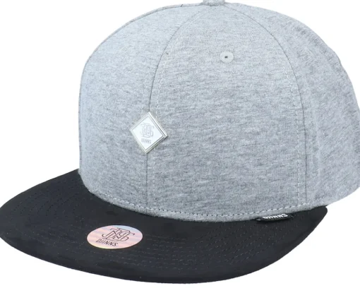 Snapback-Djinns 6 Panel Plate Heather Grey/Black Snapback -