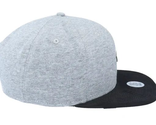 Snapback-Djinns 6 Panel Plate Heather Grey/Black Snapback -