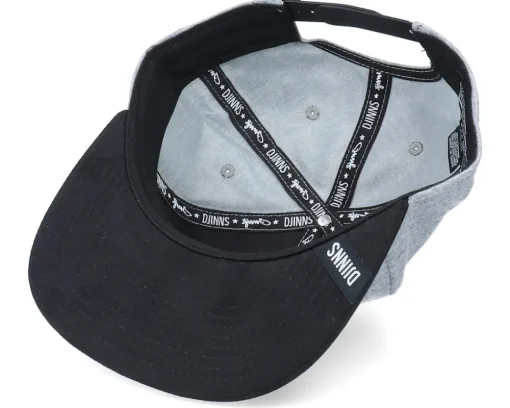 Snapback-Djinns 6 Panel Plate Heather Grey/Black Snapback -