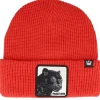 Outlet Goorin Bros. Panther Vision Classic Knits Square Patch Red Cuff -