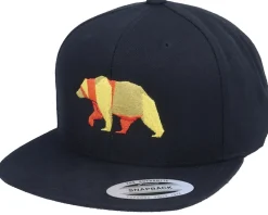 Snapback-Origami Paper Bear Black Snapback -