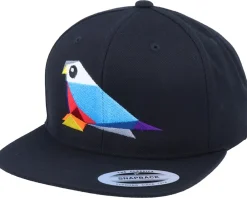 Snapback-Origami Paper Bird Black Snapback -