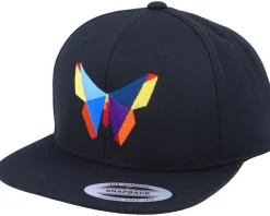 Snapback-Origami Paper Butterfly Black Snapback -