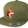 Snapback-Origami Paper Fox Green Snapback -