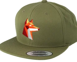 Snapback-Origami Paper Fox Green Snapback -