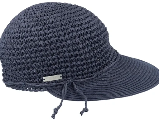 Sun Hat-Seeberger Paper Straw Navy Sun Hat -