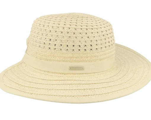 Straw Hat-Seeberger Paperbraid Mix Cap Linen Straw Hat -