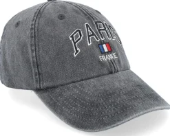 Dad Cap-Iconic Paris France Washed Dad Cap - Black