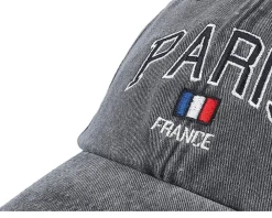 Dad Cap-Iconic Paris France Washed Dad Cap - Black