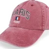 Dad Cap-Iconic Paris France Washed Dad Cap - Red