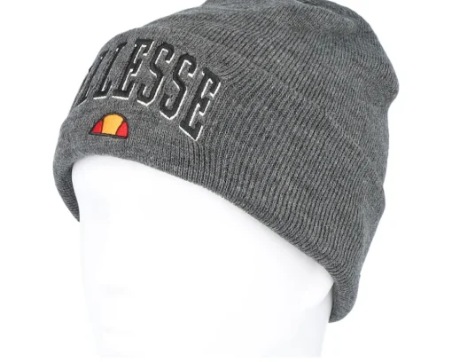 New Ellesse Parsons Beanie Grey Marl Cuff -