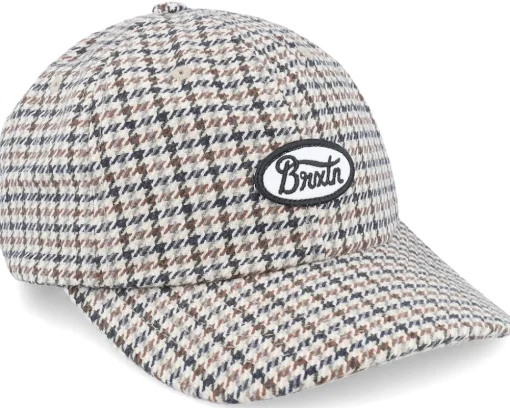 Dad Cap-Brixton Parsons Cap Sand Houndstooth Dad Cap -