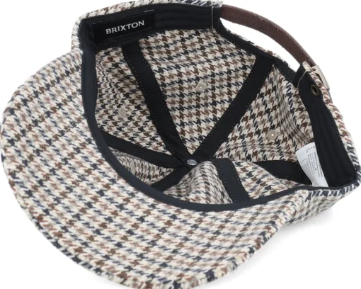 Dad Cap-Brixton Parsons Cap Sand Houndstooth Dad Cap -