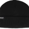 Cuff Beanies-Upfront Patch Rib Beanie Color Black Cuff -