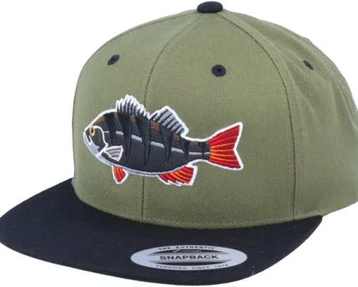 Snapback-Skillfish Perch Black Applique Olive/Black Snapback -