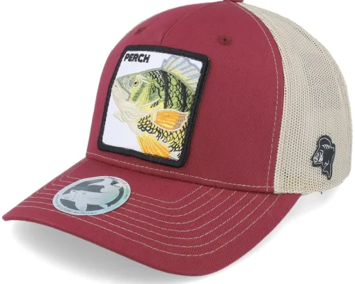 Trucker-Skillfish Perch Pro Fishing 112fp Split Cardinal/Tan Trucker - Red