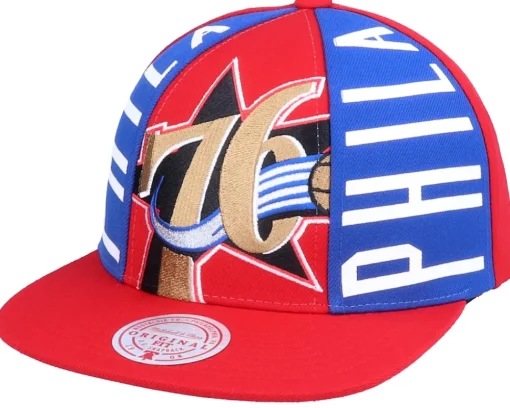 Snapback-Mitchell & Ness Philadelphia 76ers Big Face Callout Hwc Red Snapback -