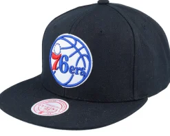 Snapback-Mitchell & Ness Philadelphia 76ers Core Basic Black Snapback -