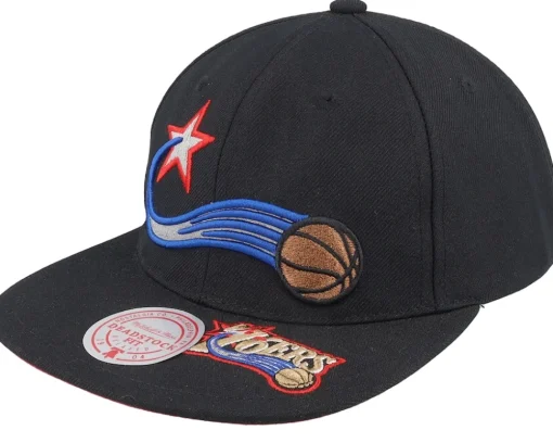 Snapback-Mitchell & Ness Philadelphia 76ers Dead Remix Deadstock Black Snapback -