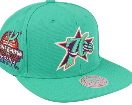 Snapback-Mitchell & Ness Philadelphia 76ers Desert Green Teal Snapback -