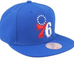 Snapback-Mitchell & Ness Philadelphia 76ers Embroidery Glitch Snapback - Blue