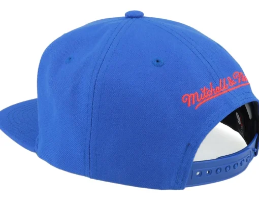 Snapback-Mitchell & Ness Philadelphia 76ers Embroidery Glitch Snapback - Blue