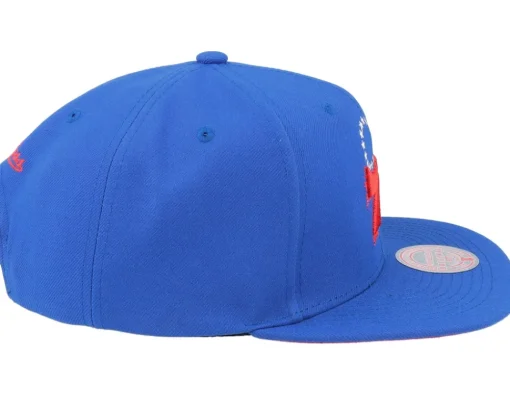 Snapback-Mitchell & Ness Philadelphia 76ers Embroidery Glitch Snapback - Blue