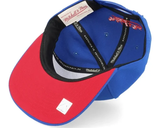 Snapback-Mitchell & Ness Philadelphia 76ers Embroidery Glitch Snapback - Blue