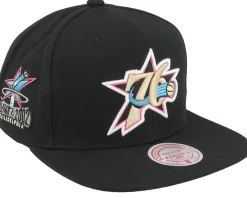 Snapback-Mitchell & Ness Philadelphia 76ers Neon Tropical Hwc Snapback - Black