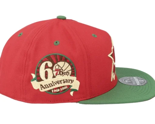 Fitted-Mitchell & Ness Philadelphia 76ers Nightmare /Green Fitted - Red