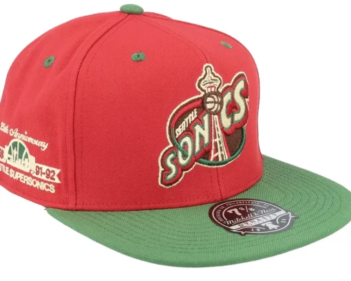 Fitted-Mitchell & Ness Philadelphia 76ers Nightmare /Green Fitted - Red