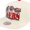 Snapback-Mitchell & Ness Philadelphia 76ers Reframe Retro Off Snapback - White